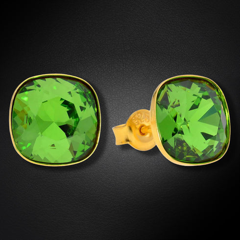 Sudraba auskari "Apžilbinošs Mirdzums (Fern Green)" ar Swarovski™ kristāliem